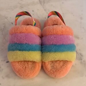 UGG Multicolor Fuzzy Kids Slippers